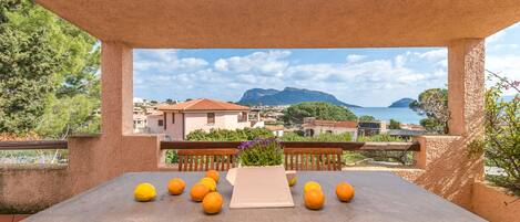 Dining table on covered terrace