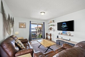 Living Area - Balcony Access - Smart TV