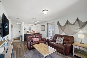 Living Area - Balcony Access - Smart TV