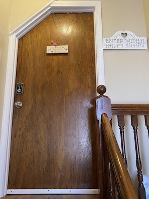 Top floor entry to your home away from home.