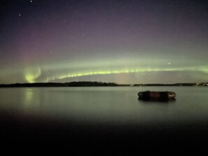 Dark skies = northern lights.  Taken over the water tramp in 9/22 on an iPhone.