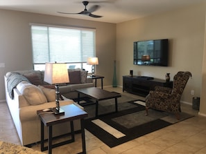 Very Comfortable Living Room with 65 in TV-DirectTv 