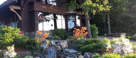 View of cabin from lake