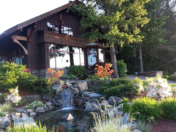 View of cabin from lake