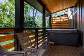 Hot Tub and Porch is secluded for privacy