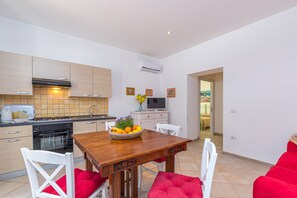 Dining table with kitchen