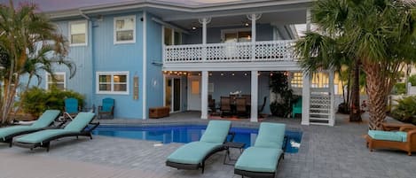 Heated pool with large deck area