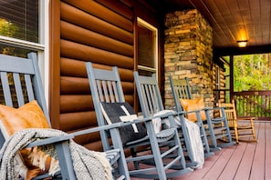 Relax in one of the rocking chairs on the front porch