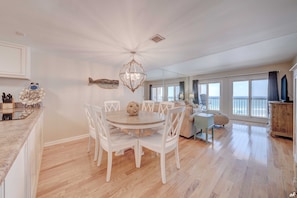 shared dining area with view of Panama City Beach