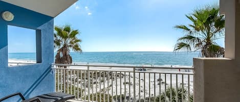 Private balcony off master bedroom, top floor.