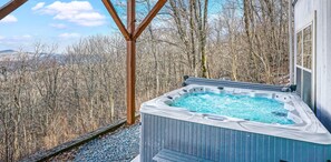 Hot tub with panoramic views.
