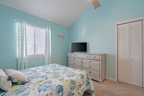 Downstairs bedroom with smart tv