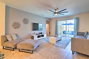 Living Room | Resort Amenities | Optional Pool Heat Fee