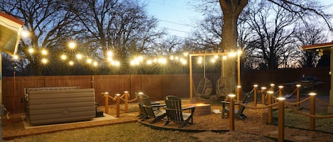 Cozy up next to the fire pit while enjoying the warm summer afternoons! 