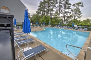 Swim at the pool, only steps away from the house!