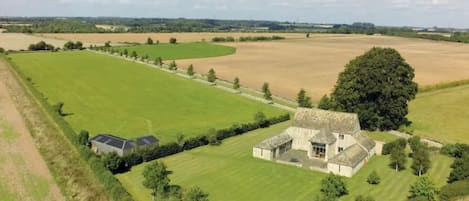 View of main house. The garden studio is behind and to the right