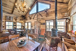 Living Room | Wood-Burning Stove | Antique Decor