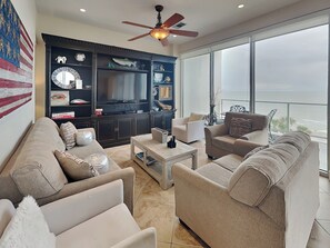 Living Room with Water Views