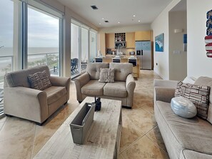 Living Room with Water Views