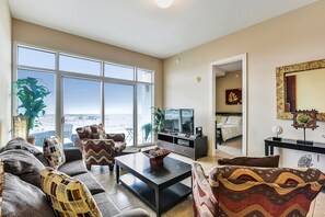 Easy Access - The living room provides quick and easy access to the patio where you can sit and enjoy your surroundings.