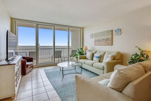 Easy Access - The living room provides quick and easy access to the patio where you can sit and enjoy your surroundings.