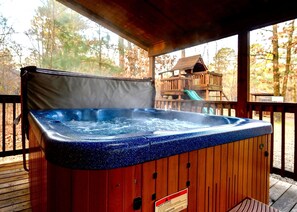 RELAX in your own covered private hot tub! 