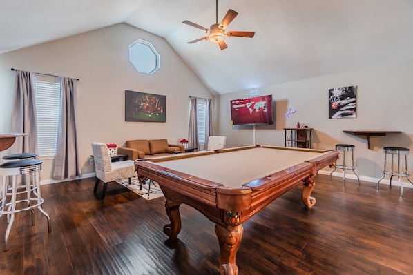 Furniture, Room, Indoors, Table, Hardwood