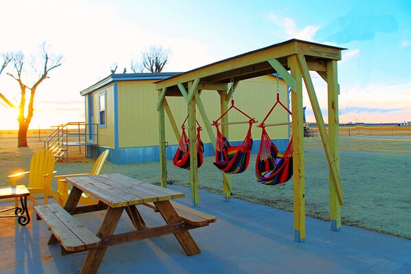 One of two hammock hubs. Here you can rest, relax, ease your weary mind. 
