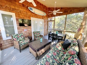 Screened Porch with TV