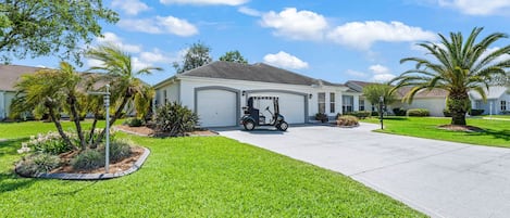 Large corner lot, 3-car garage + your 2-passenger gas powered golf cart