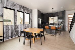 Dining Table- Sits 6 comfortably, table can extend if needed.