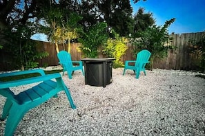 Cozy Outdoor Firepit with Cute Surrounding Light