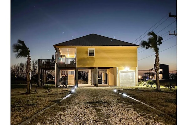 The house is well lit at night and has string lights you can control