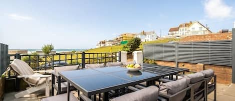 Terrace at Crooklets House, Bude, Cornwall, self catering with Beach Retreats.