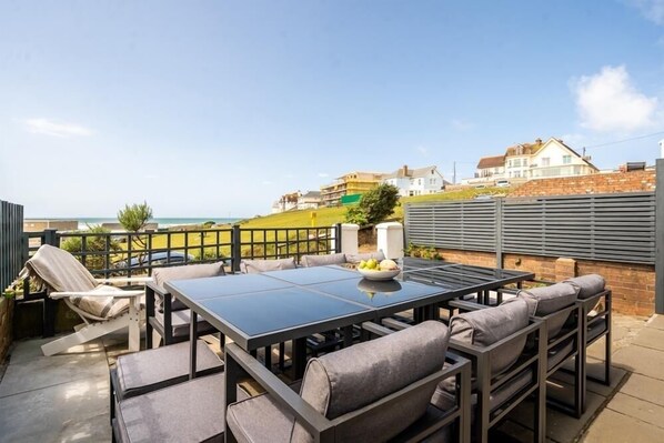 Terrace at Crooklets House, Bude, Cornwall, self catering with Beach Retreats.