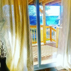 The covered deck for the apartment
