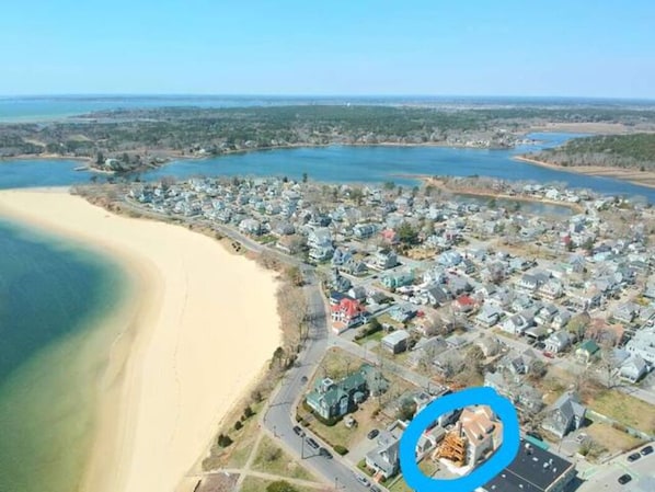 The house is circled- SO close to the beach!