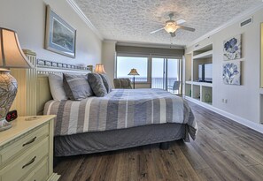 King size bed in the master bedroom.