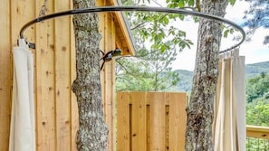 Only treehouse with an outdoor shower