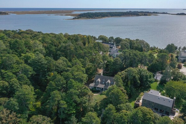 Aerial view of the home