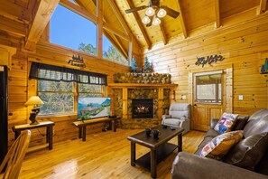 Drift away watching the gas fireplace