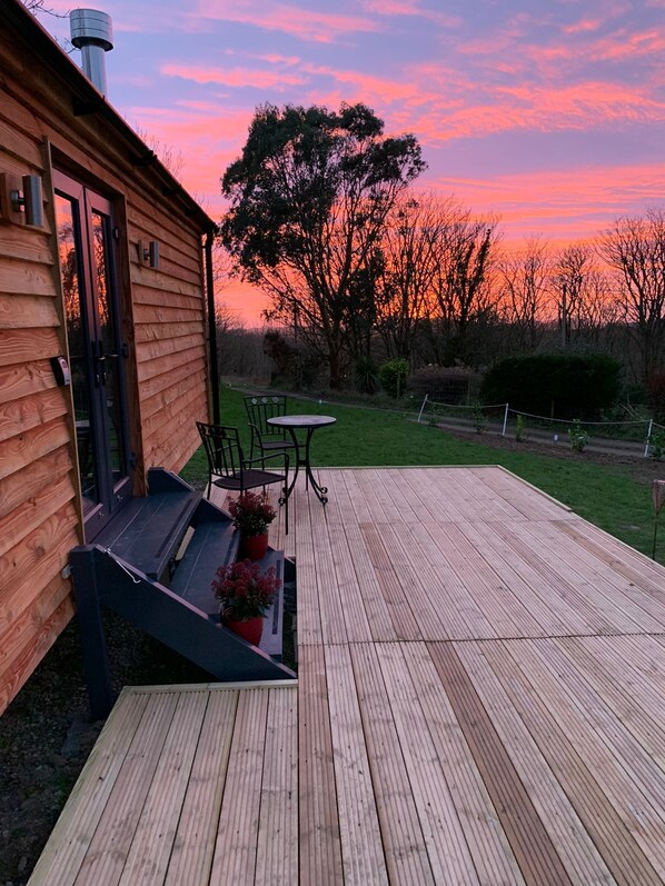 The Hut with a beautiful sunset