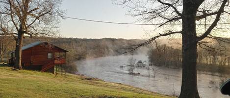 the river in April after a very heavy rain.