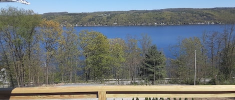 Beautiful view from new deck, overlooking lake
