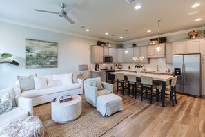 Living room and kitchen on second floor