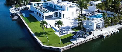 Beach villa mansion on water 