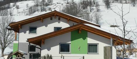 Mountain, Snow, Sky, Building, Property, Window, Nature, Tree, House, Slope