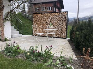 Holz, Möbel, Garten, Gartenmöbel, Hartholz, Hinterhof, Landscaping, Stuhl, Flagstone, Schatten