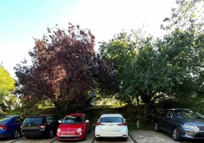 Free parking, off-site. 5- min drive from the property