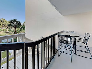 Balcony with Private Stairs to Pool and Beach